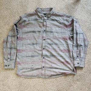 Prana Men's Gray Patterned Shirt XXL